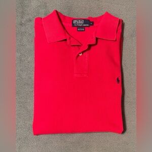 Ralph Lauren Vibrant Red Polo Long Sleeve Shirt, Size: M (6005)